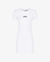 Ribbed Logo Lounge Mini Dress - Bright White | GCDS