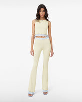 Tulle Flare Trousers - Pastel Yellow | GCDS