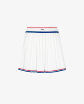 Pleated Knit Skirt - White | GCDS