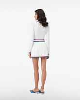 Pleated Knit Skirt - White | GCDS