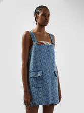 Abito con tasche in denim monogram - Abbigliamento Donna | GCDS