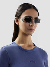 Stone Washed Lounge Logo Crop T-Shirt - Purple | GCDS