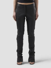 Zipper Leather Skinny Trousers - Black | GCDS