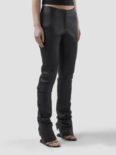 Zipper Leather Skinny Trousers - Black | GCDS