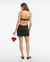 Gonna in denim con choker - Abbigliamento Donna | GCDS