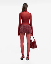 Metallic Miniskirt - Bordeaux | GCDS