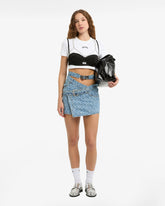 Belted Monogram Denim Skirt - ALL PRODUCT DISCOUNT | GCDS