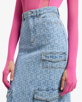 Monogram Denim Ultracargo Skirt - ALL PRODUCT DISCOUNT | GCDS