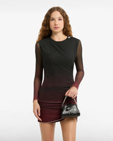 Borsa Comma baby in vernice monogram - Nero | GCDS