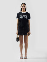 Bold Metal Logo Denim Mini Skirt - ALL PRODUCT DISCOUNT | GCDS