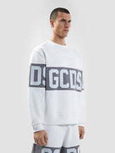 Band Logo Crewneck - Bright White/Grey/White | GCDS