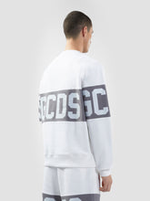 Band Logo Crewneck - Bright White/Grey/White | GCDS