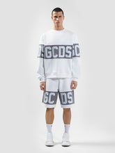 Band Logo Sweatshorts - Bright White/Grey/White | GCDS