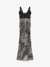 Abito lungo in pizzo con fantasia animalier - Abbigliamento Donna | GCDS