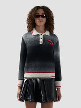 Maglia polo intrecciata dégradé con patch Kittho - Abbigliamento Donna | GCDS