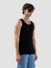 Ribbed Logo Lounge Tank Top - Black | GCDS