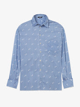 Camicia gessata con logo all over - Abbigliamento Uomo | GCDS