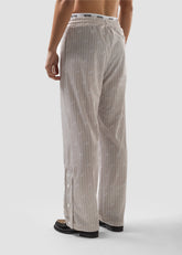 Pinstripe Track Pants with All-Over Logo - ALL FULL PRICE | GCDS