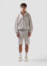 Pinstripe Bermuda Shorts with All-Over Logo - ALL FULL PRICE | GCDS