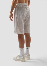 Pinstripe Bermuda Shorts with All-Over Logo - ALL FULL PRICE | GCDS