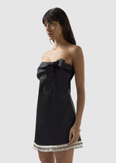 Mini abito con stampa "Apple" all over e fiocco - Bianco | GCDS