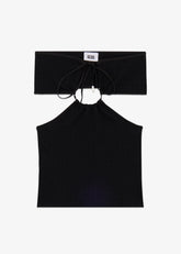 Crochet Logo Cut-Out Halter Top - ALL FULL PRICE | GCDS