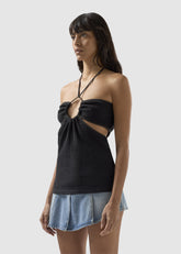 Crochet Logo Cut-Out Halter Top - ALL FULL PRICE | GCDS