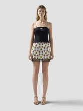 Minigonna in satin con stampa "Apple" all-over - Abbigliamento Donna | GCDS