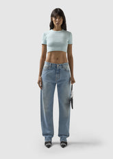 Ribbed Logo Lounge Crop T-shirt - ALL FULL PRICE | GCDS