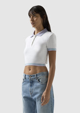 Cropped Polo Shirt with Logo Trim - ALL FULL PRICE | GCDS
