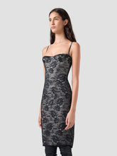 Abito corsetto in pizzo logato