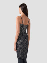Abito corsetto in pizzo logato