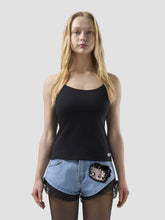 Top crochet con logo cut-out - Nero | GCDS