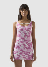 Ribbed Logo Lounge Mini Dress - Bright White | GCDS