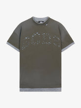 Double Layer Crop T-Shirt with Laser Logo - Olive Night | GCDS