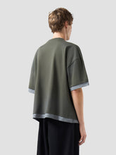 Double Layer Crop T-Shirt with Laser Logo - Olive Night | GCDS