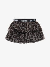 Gonna leopardata in tulle - Marrone | GCDS