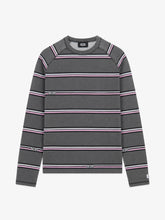 Men's Striped Waffle Long Sleeve T-Shirt - Asphalt | GCDS