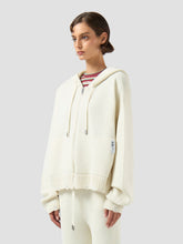 Knitted Zip-Up Hoodie - Bone | GCDS