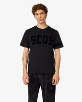 Gcds Logo Velvet T-Shirt - Black | GCDS