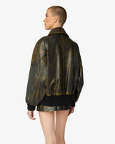 Workwear Rub-Off Leather Bomber - ALL PRODUCT DISCOUNT | GCDS