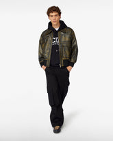 Workwear Rub-Off Leather Bomber - ALL PRODUCT DISCOUNT | GCDS
