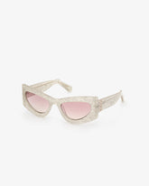 GD0036 Cat-eye Sunglasses - White | GCDS