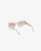 GD0036 Cat-eye Sunglasses - White | GCDS