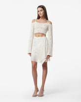 Gcds Monogram Macramé Skirt - OffWhite | GCDS