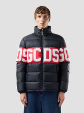 Down Jacket with Band Logo - Black | GCDS