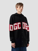 Hooded Jacket with Band Logo - Black | GCDS