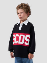 Long-Sleeve Polo Shirt with Band Logo - Boy | GCDS