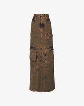 Denim Cargo Long Skirt - ALL PRODUCT DISCOUNT | GCDS