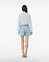 Belted Monogram Denim Dress - LightBlue | GCDS